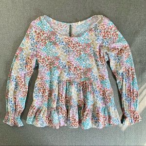 JANE & DELANCEY | Floral Bell Sleeve Top; Women’s Size M